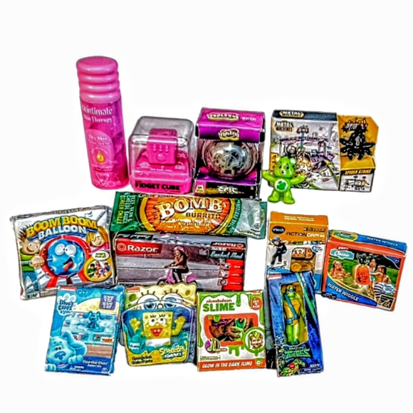 Assorted Lot Of Zuru Mini Brands Nickelodeon Toys, TMNT, Fidget Cube Toy Bundle - Picture 1 of 2
